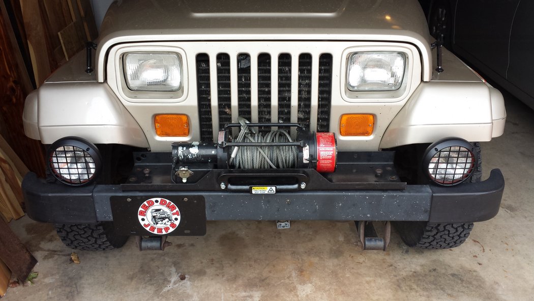 Jeep with winch test fitted.
