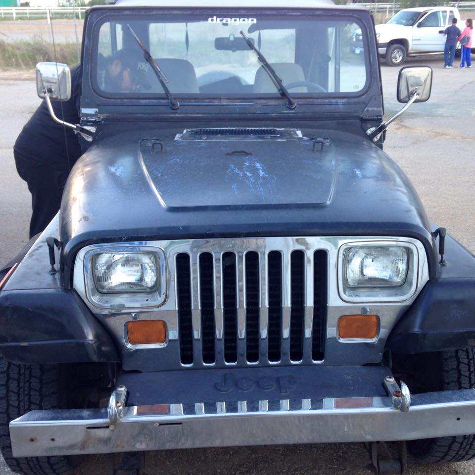 My buddy bobby checking out my new ride. bobby has a 97 TJ
