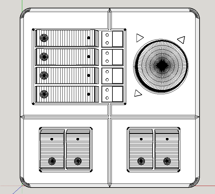 Top of the panel, Notice the spacing on the Bottom Four Buttons