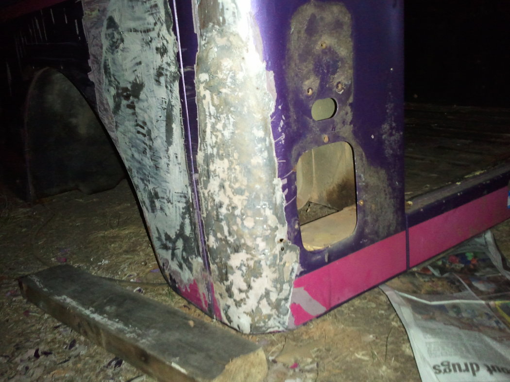 Some Bondo 1/2 inch thick was removed